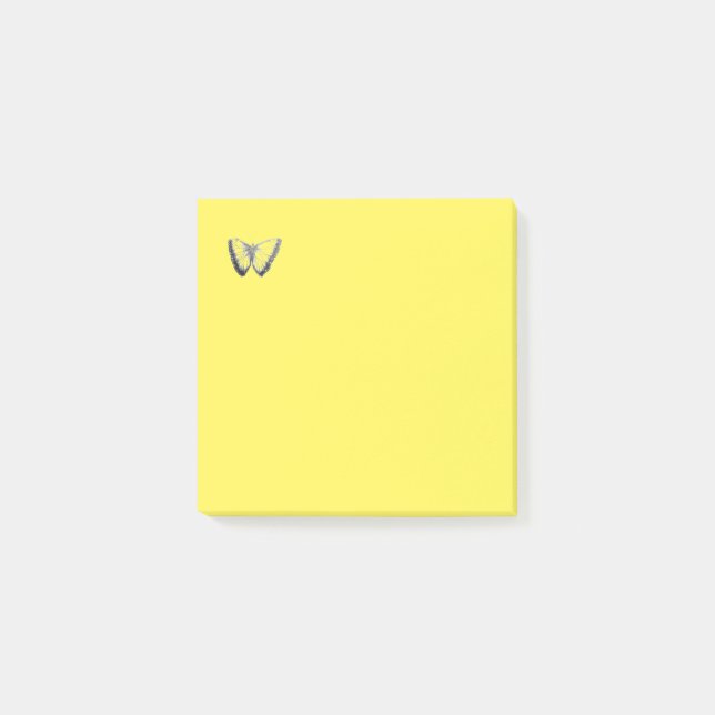 Cute Butterfly design bright yellow  Post-it Notes (Front)