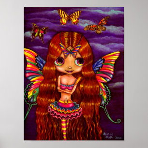Cute Butterfly Fairy Queen Doll Big Eyes Poster