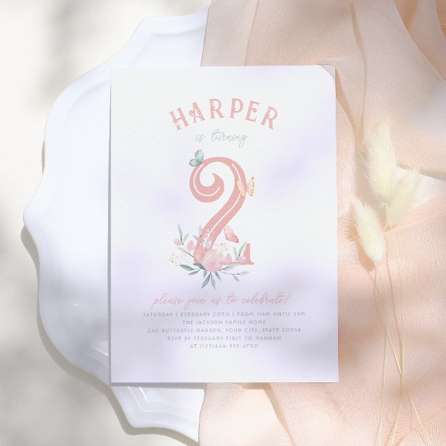 Cute Butterfly Fairytale Pink Girls Birthday Party Invitation (Creator Uploaded)