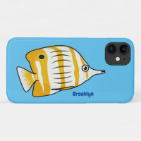 Cute butterfly fish cartoon illustration