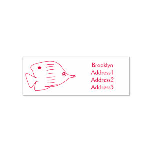 Cute butterfly fish cartoon illustration self-inking stamp