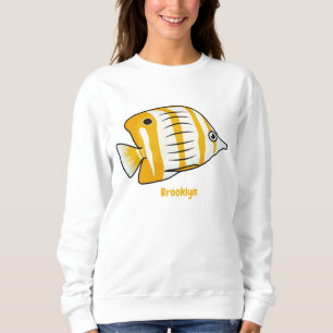 Cute butterfly fish cartoon illustration sweatshirt