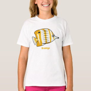 Cute butterfly fish cartoon illustration T-Shirt