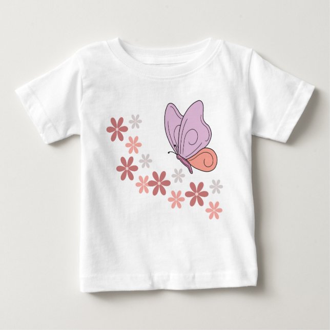 Cute butterfly floral art baby T-Shirt (Front)