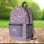 Cute Butterfly Floral, Personalised Kids Name Text Printed Backpack<br><div class="desc">Super fun, cute backpack featuring a butterfly floral print and your child's name and extra bonus line of text. Add a phone number, saying, etc. or delete. Roomy enough for books, computer, sports gear and more - or use as travel, sleepover bag. Stylish and colourful, yet very functional - win,...</div>