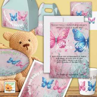 cute butterfly Gender Reveal Party garden Favour Box