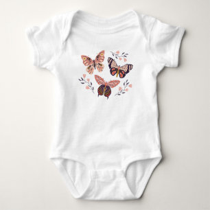 Cute Butterfly Girl Baby Bodysuit