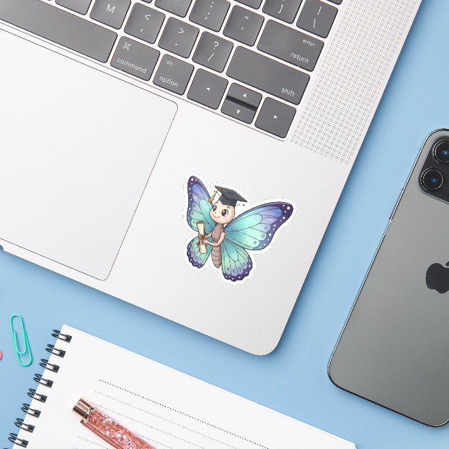 Cute Butterfly Graduation (Laptop w/ iPhone)