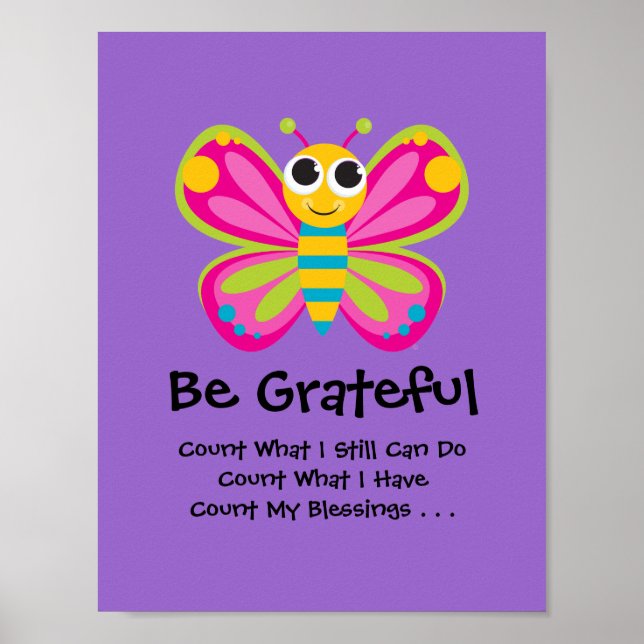 Cute Butterfly Gratitude Poster (Front)