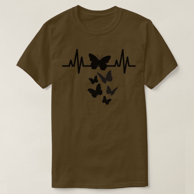 Cute Butterfly Heartbeat For Butterfly Lovers T-Shirt (Design Front)