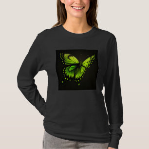Cute Butterfly Illustration Lime Green Gorgeous Wo T-Shirt