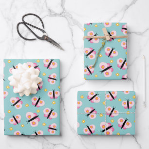 Cute Butterfly Kids Pattern Wrapping Paper Sheet