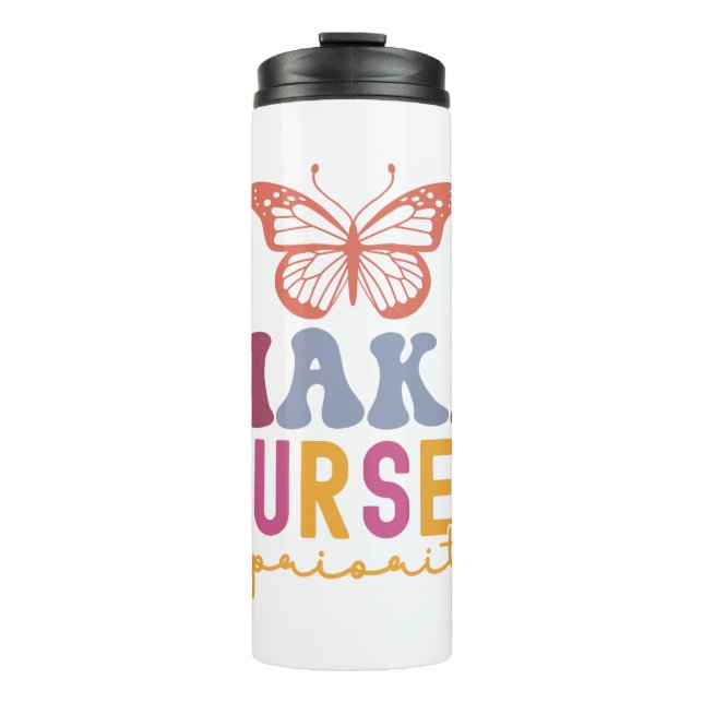 Cute Butterfly Mental Health Inspirational Design Thermal Tumbler (Front)