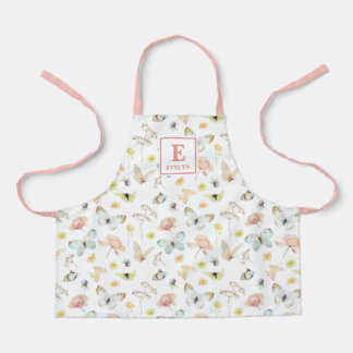 Cute Butterfly Monogrammed Apron
