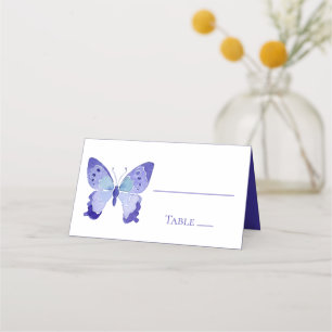 Cute Butterfly Navy Blue Butterflies Wedding Party Place Card