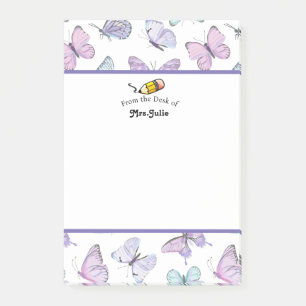 Cute Butterfly patterned Personalized  Post-it Notes