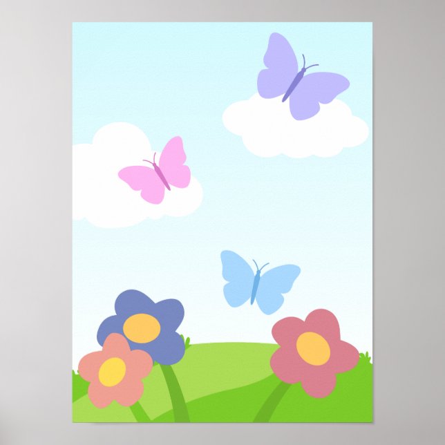 Cute Butterfly Poster  (Front)