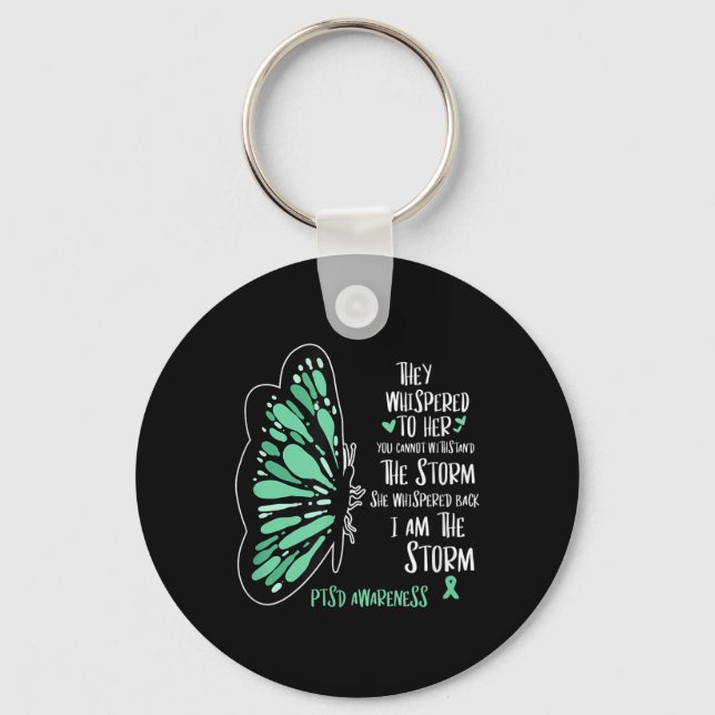 Cute Butterfly Ptsd Depression Prevention Us Army  Key Ring (Front)