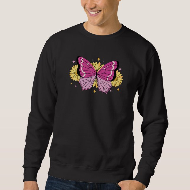 Cute Butterfly Sunflower Sweatshirt (Front)