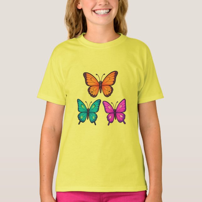Cute butterfly T-shirt for girls (Front)