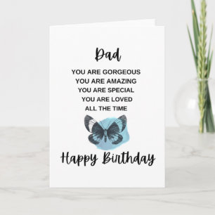 Cute Butterfly With Birthday Message For My Dad Card