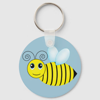 Cute Buzzing Honey Bee Key Ring