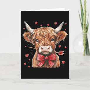 Cute By Cow With Coquette Bow Heart Calf Animals Card