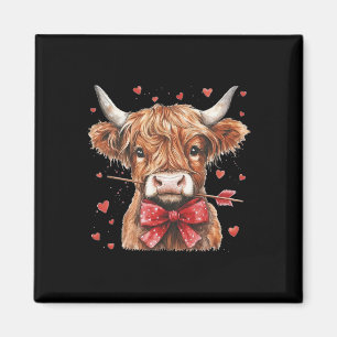 Cute By Cow With Coquette Bow Heart Calf Animals Magnet