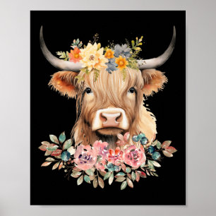 Cute By Cow Xmas Pyjamas Christmas Poster