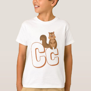 Cute C For Chipmunk - Kids ABCD English Alphabet T-Shirt