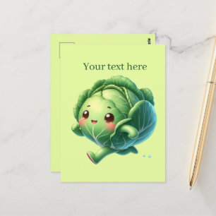 Cute cabbage lovers add text postcard