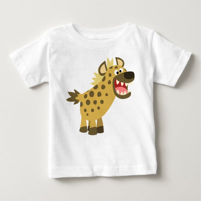 Cute Cackling Cartoon Hyena Baby T-Shirt (Front)