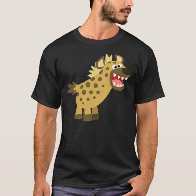 Cute Cackling Cartoon Hyena T-Shirt (Front)