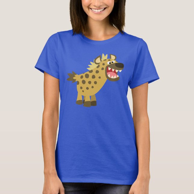 Cute Cackling Cartoon Hyena Women T-Shirt (Front)