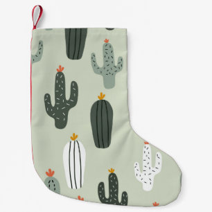 Cute cacti seamless pattern,background with hand d small christmas stocking
