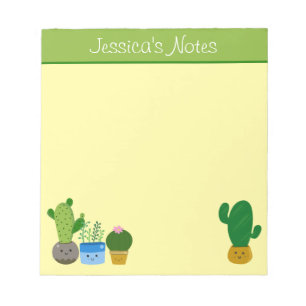 Cute Cacti Succulents Plants Lovers Personalised Notepad