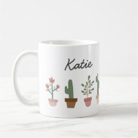 Cute cactus and flowers in a pot