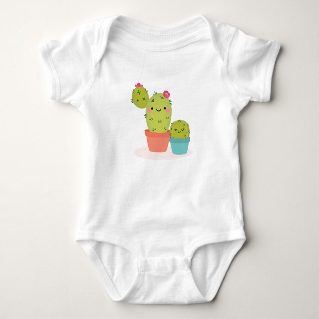 Cute Cactus Baby Bodysuit (Front)