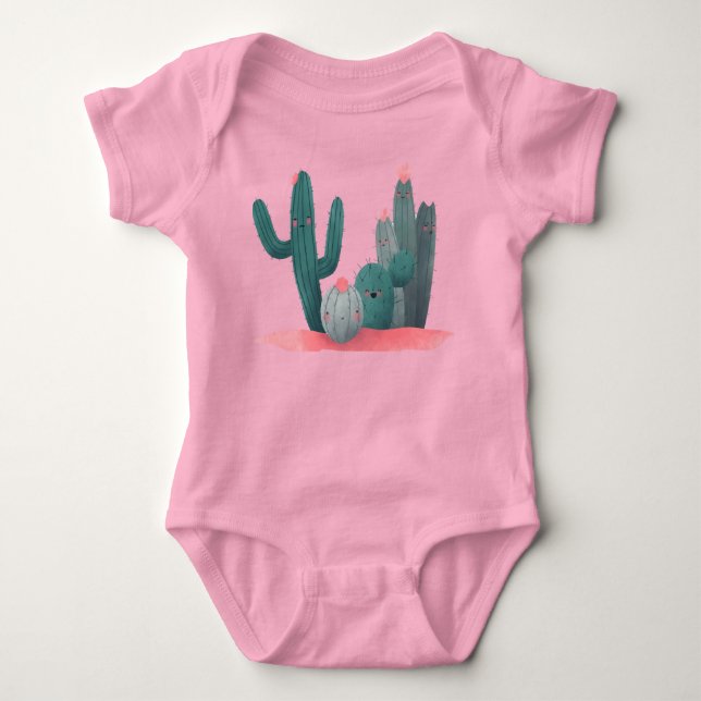 cute cactus baby bodysuit (Front)