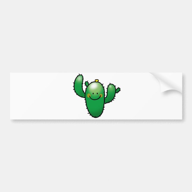 cute cactus bumper sticker (Front)