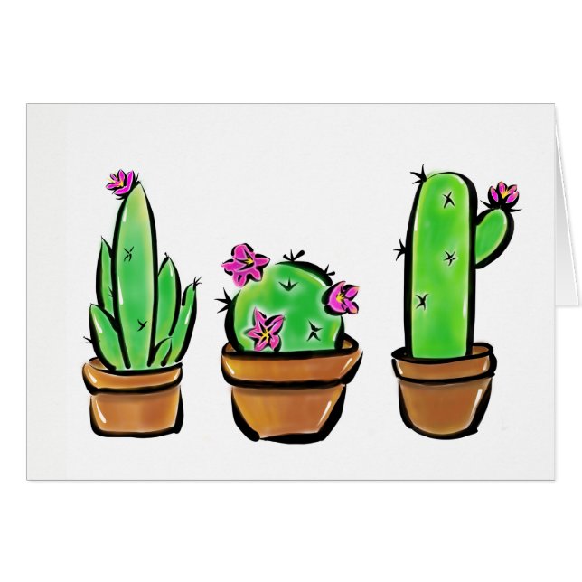 Cute Cactus cacti succulents  (Front Horizontal)