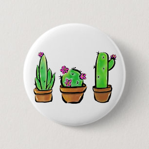 Cute Cactus cacti succulents 6 Cm Round Badge