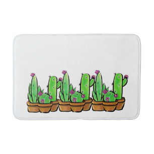 Cute Cactus cacti succulents  Bath Mat