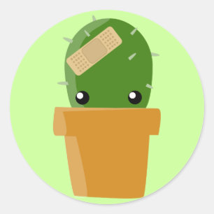 Cute Cactus Classic Round Sticker