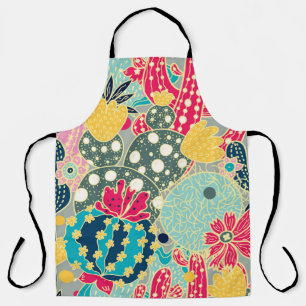 Cute cactus. Colourful seamless pattern. Apron