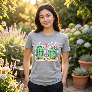 Cute Cactus Couple Design Tri-Blend Shirt