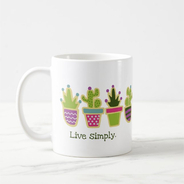 Cute cactus design coffee mug (Left)