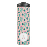 Cute Cactus Doodle Pattern | Monogram