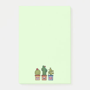 Cute Cactus Family In Watercolor Post-it Notes
