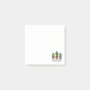 Cute Cactus Family In Watercolor Post-it Notes